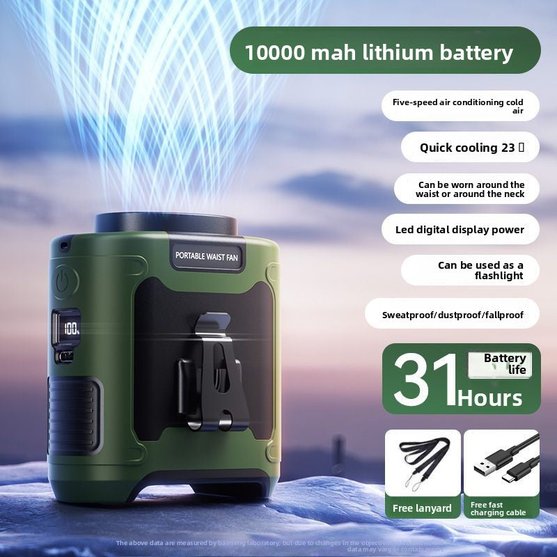 Portable USB Rechargeable Waist Fan