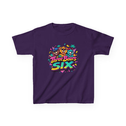 Three Bears SIX - Colourful Retro Cartoon Bear Birthday Tee