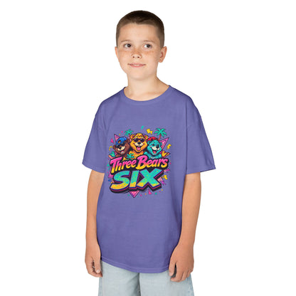 Three Bears SIX - Colourful Retro Cartoon Bear Birthday Tee