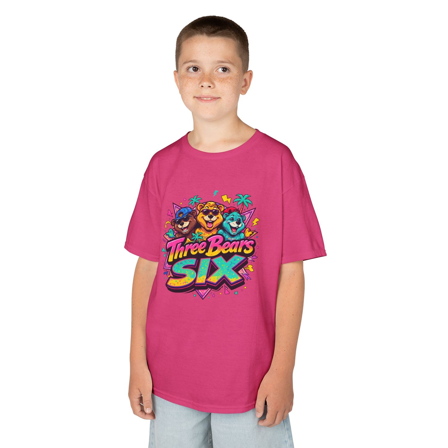 Three Bears SIX - Colourful Retro Cartoon Bear Birthday Tee