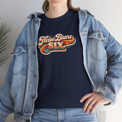 Three Bears Six Retro Logo T-Shirt — Vintage 70s Surf Graphic Tee