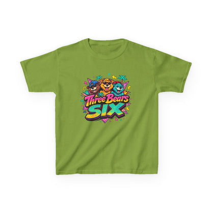 Three Bears SIX - Colourful Retro Cartoon Bear Birthday Tee
