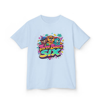 Three Bears SIX - Colourful Retro Cartoon Bear Birthday Tee