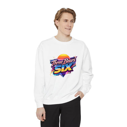 Three Bears Six Retro Logo Sweatshirt — 80s Sunset Graphic Pullover