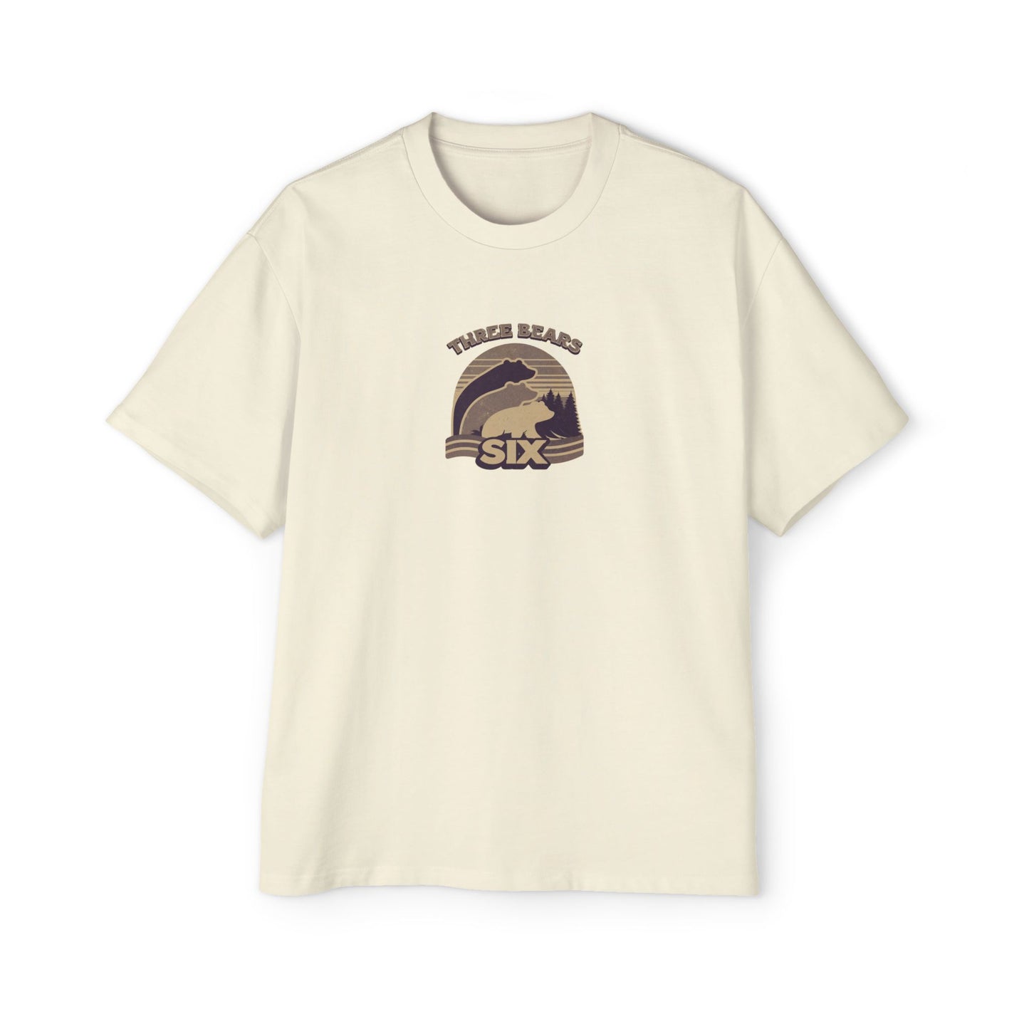 Retro Sunset Bear Graphic Tee — "Trail Days Six" Men’s Oversized T-Shirt