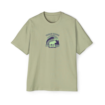 Retro Sunset Bear Graphic Tee — "Three Bears Six" Men’s Oversized T-Shirt