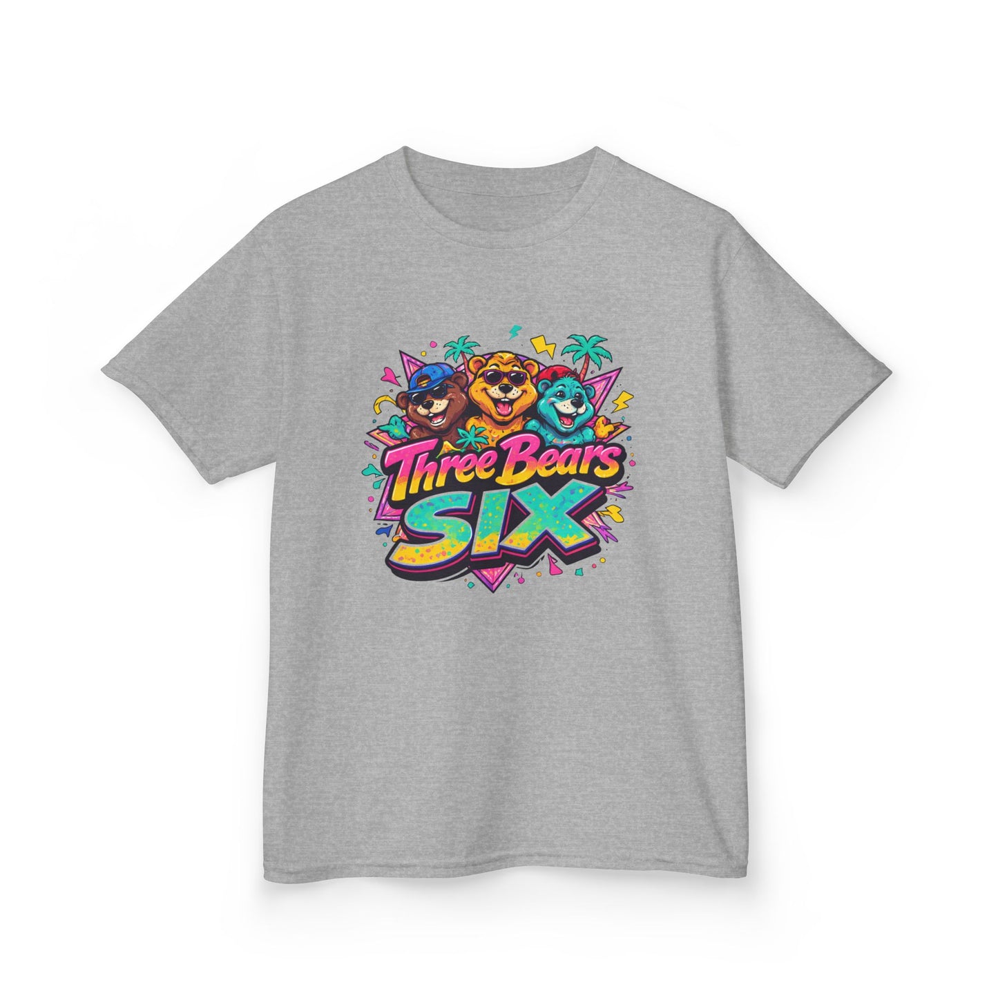 Three Bears SIX - Colourful Retro Cartoon Bear Birthday Tee