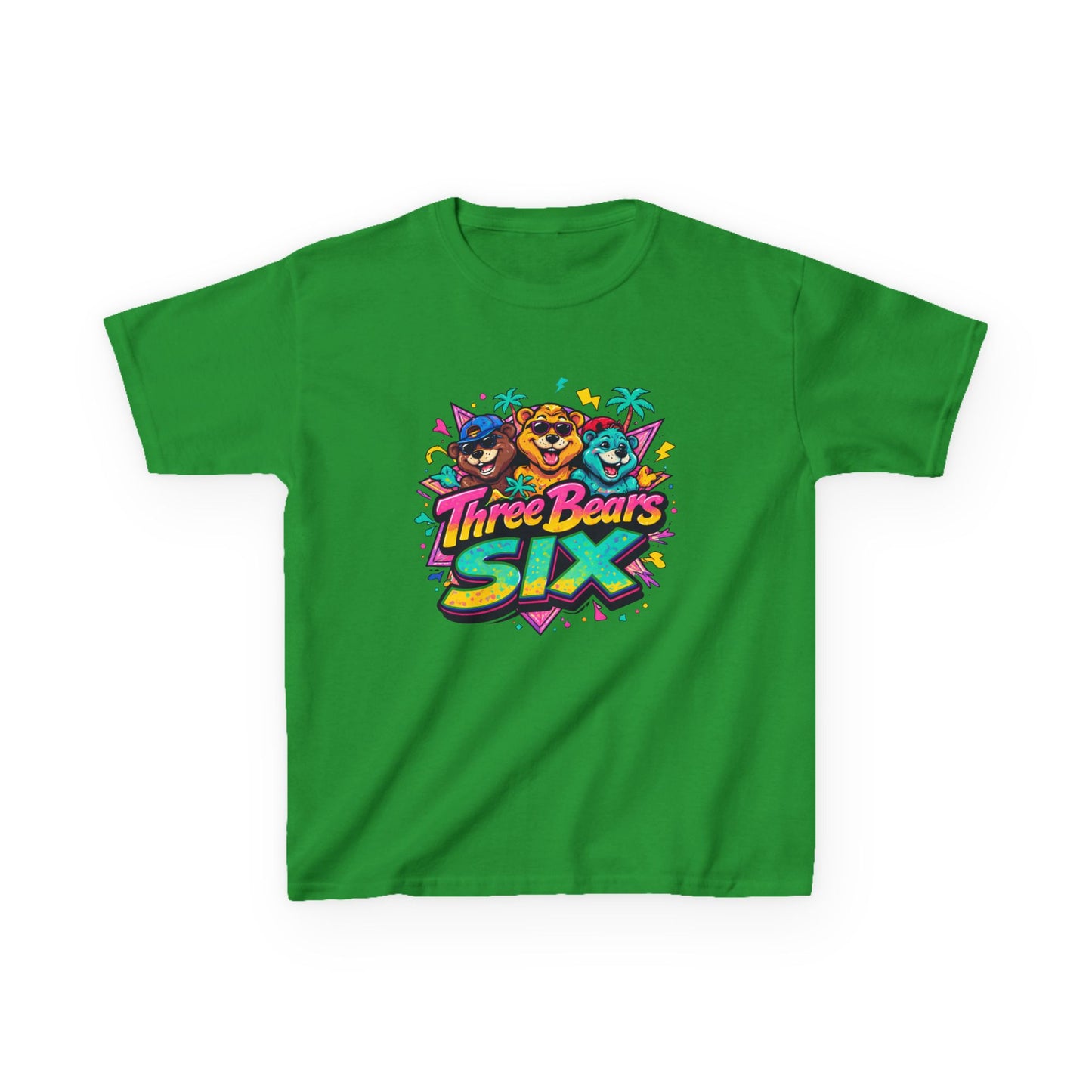 Three Bears SIX - Colourful Retro Cartoon Bear Birthday Tee