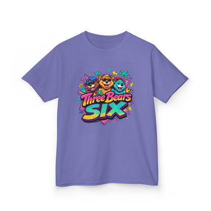 Three Bears SIX - Colourful Retro Cartoon Bear Birthday Tee
