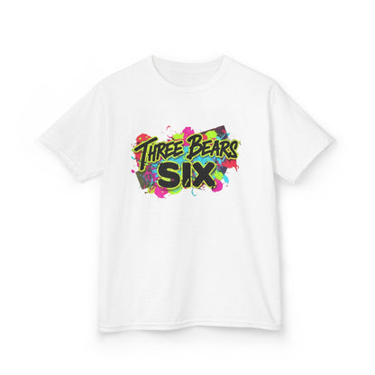 Kids T-Shirt — 'Three Bears Six' Neon Graffiti Birthday Tee