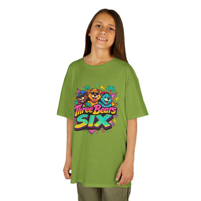Three Bears SIX - Colourful Retro Cartoon Bear Birthday Tee