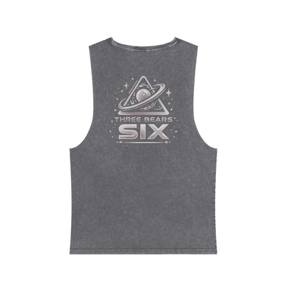 Stonewash Tank Top — "Three Bears Six" Planet Logo