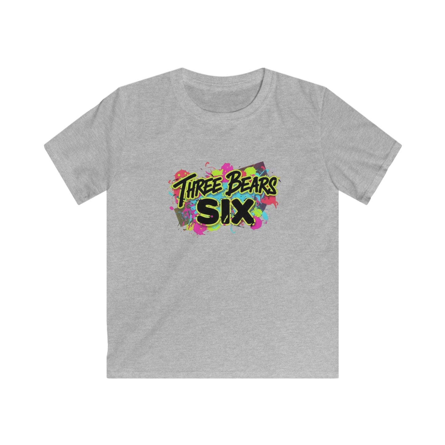 Three Bears Six Kids T-Shirt — Colorful Graffiti Birthday Tee