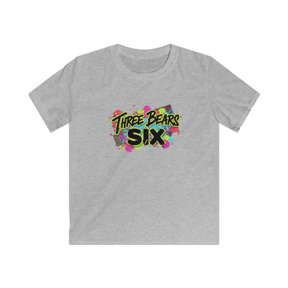 Three Bears Six Kids T-Shirt — Colorful Graffiti Birthday Tee