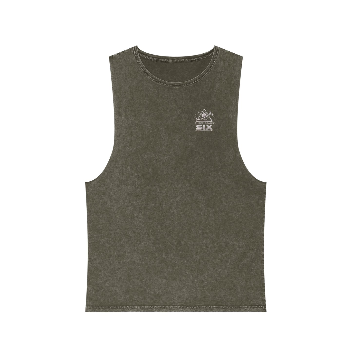 Stonewash Tank Top — "Three Bears Six" Planet Logo