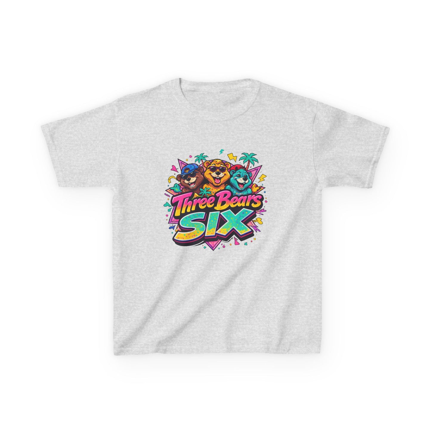 Three Bears SIX - Colourful Retro Cartoon Bear Birthday Tee