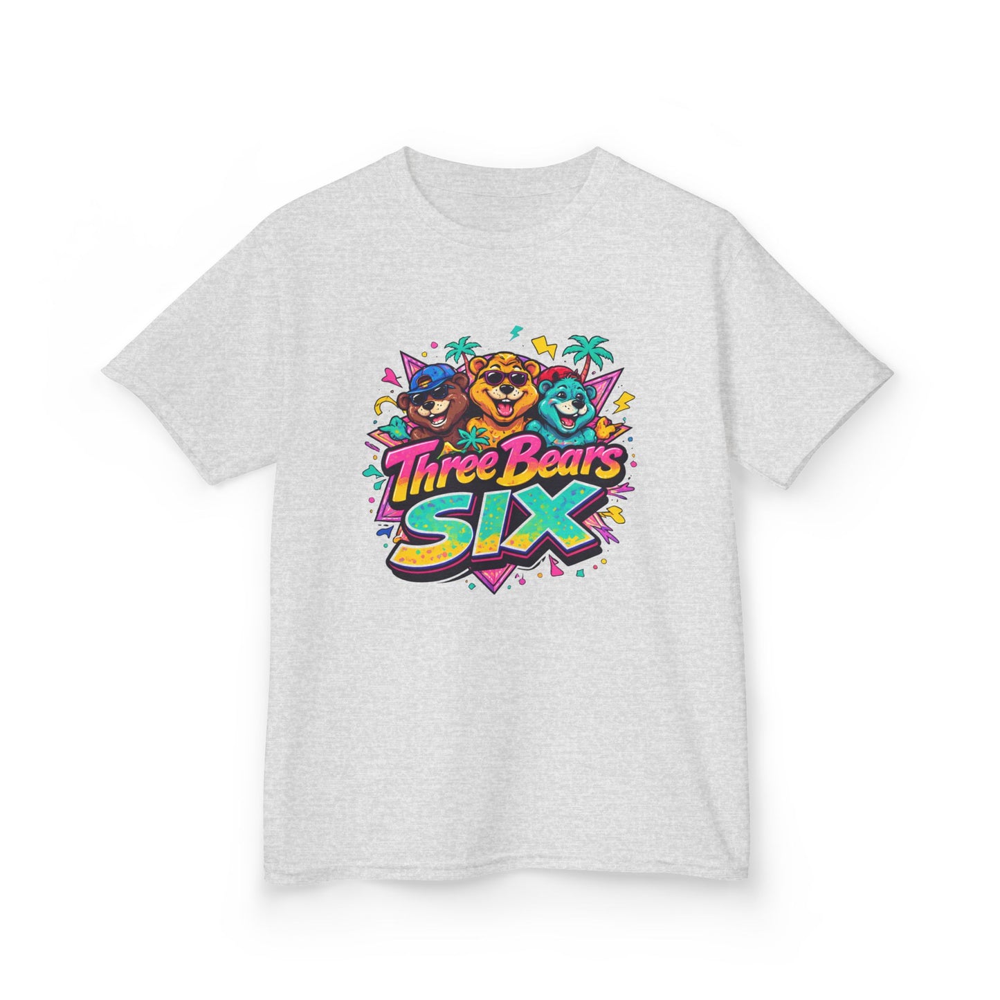 Three Bears SIX - Colourful Retro Cartoon Bear Birthday Tee