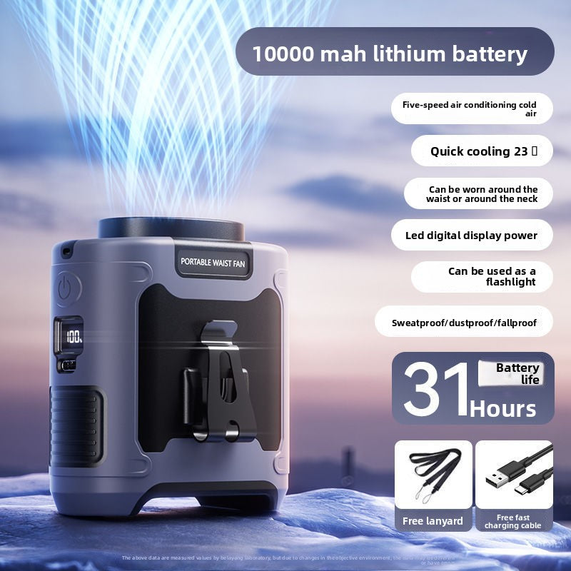 Portable USB Rechargeable Waist Fan