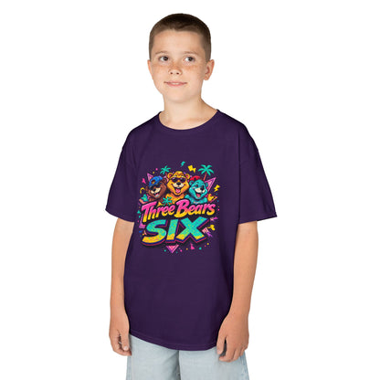 Three Bears SIX - Colourful Retro Cartoon Bear Birthday Tee