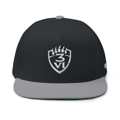 Embroidered 3VI Bear Claw Flat Bill Cap — Snapback Hat