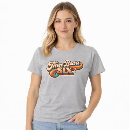 Three Bears Six Vintage Retro Crop Tee