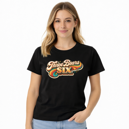 Three Bears Six Vintage Retro Crop Tee