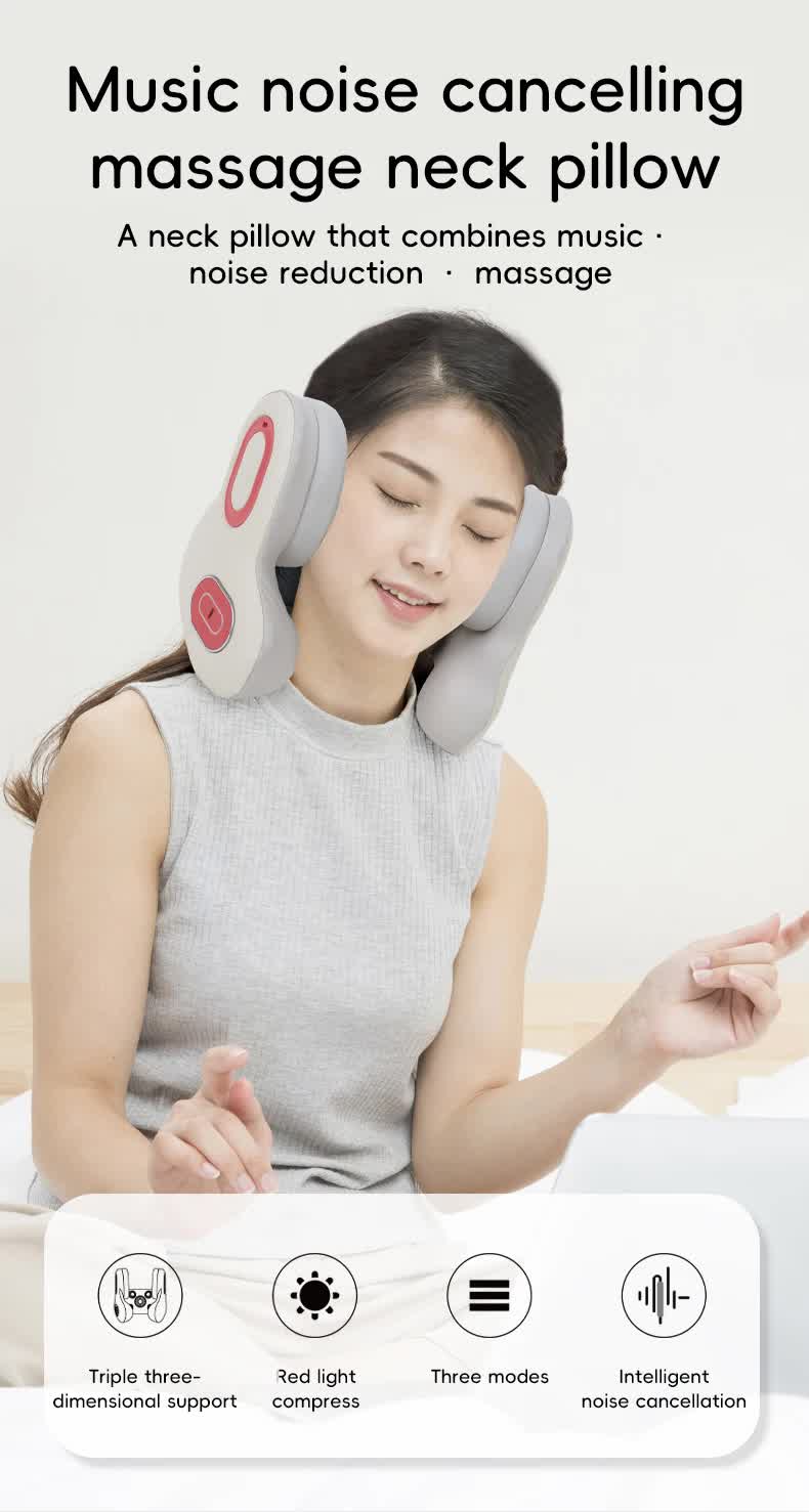 Smart 4-in-1 Travel Neck Pillow with ANC Headphones
