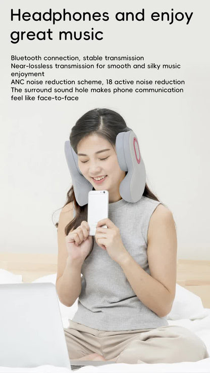 Smart 4-in-1 Travel Neck Pillow with ANC Headphones