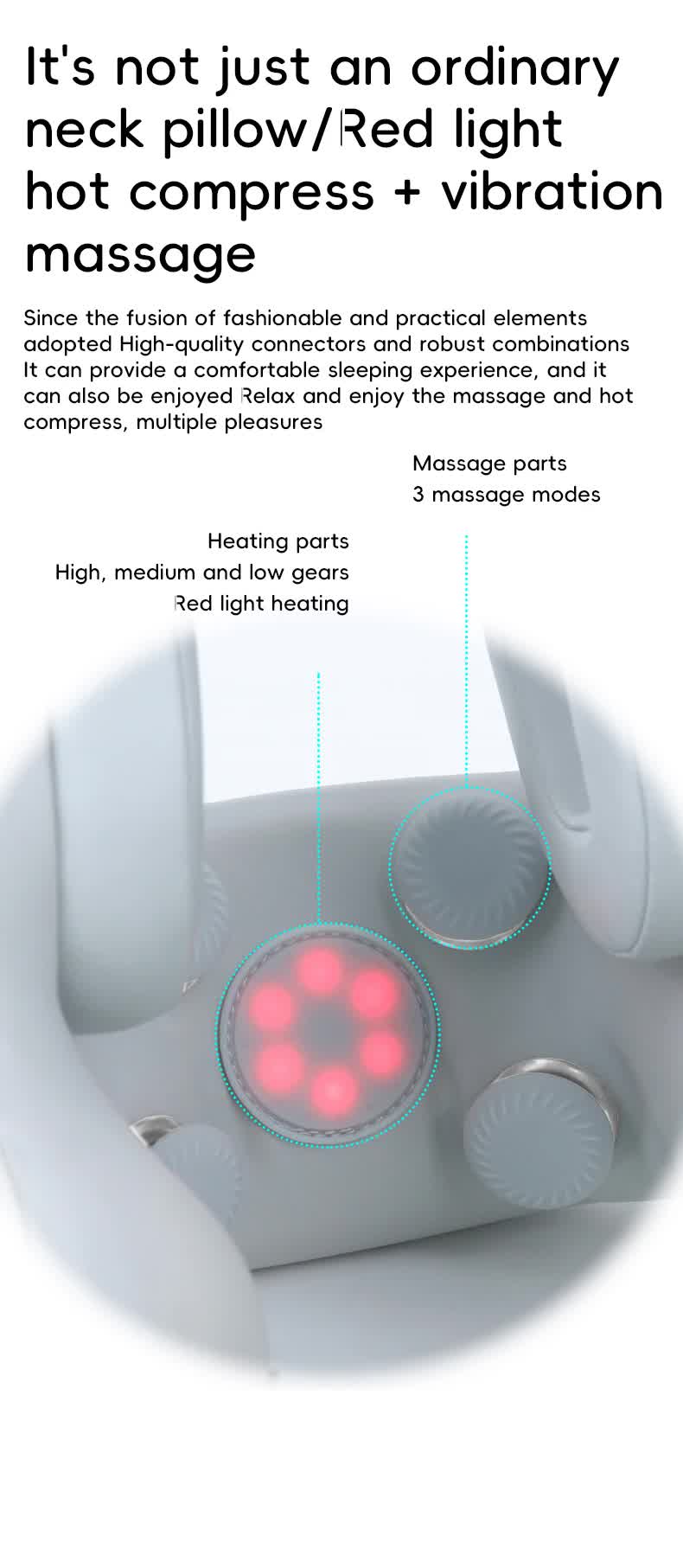 Smart 4-in-1 Travel Neck Pillow with ANC Headphones