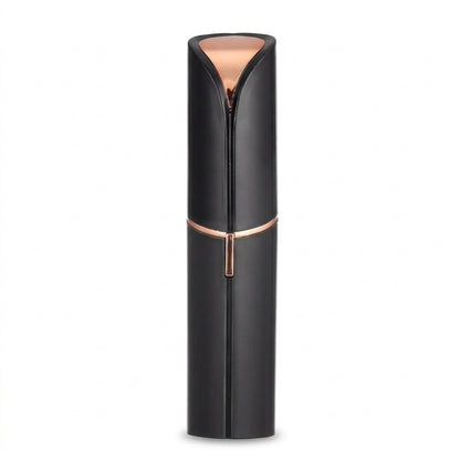 Black and rose gold lip balm on a white background