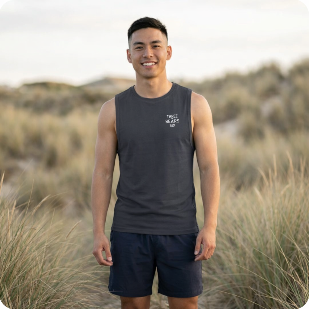 Coal Minimal Logo Tank Top, on model