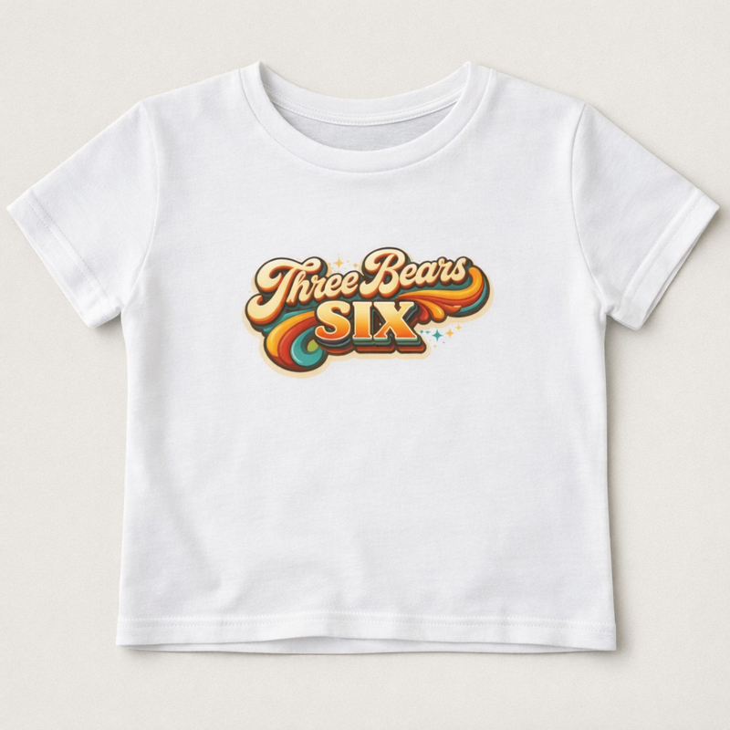 Three Bears Six Vintage Retro Crop Tee