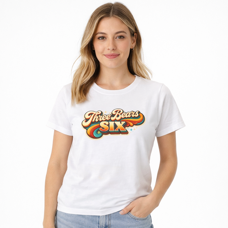 Three Bears Six Vintage Retro Crop Tee