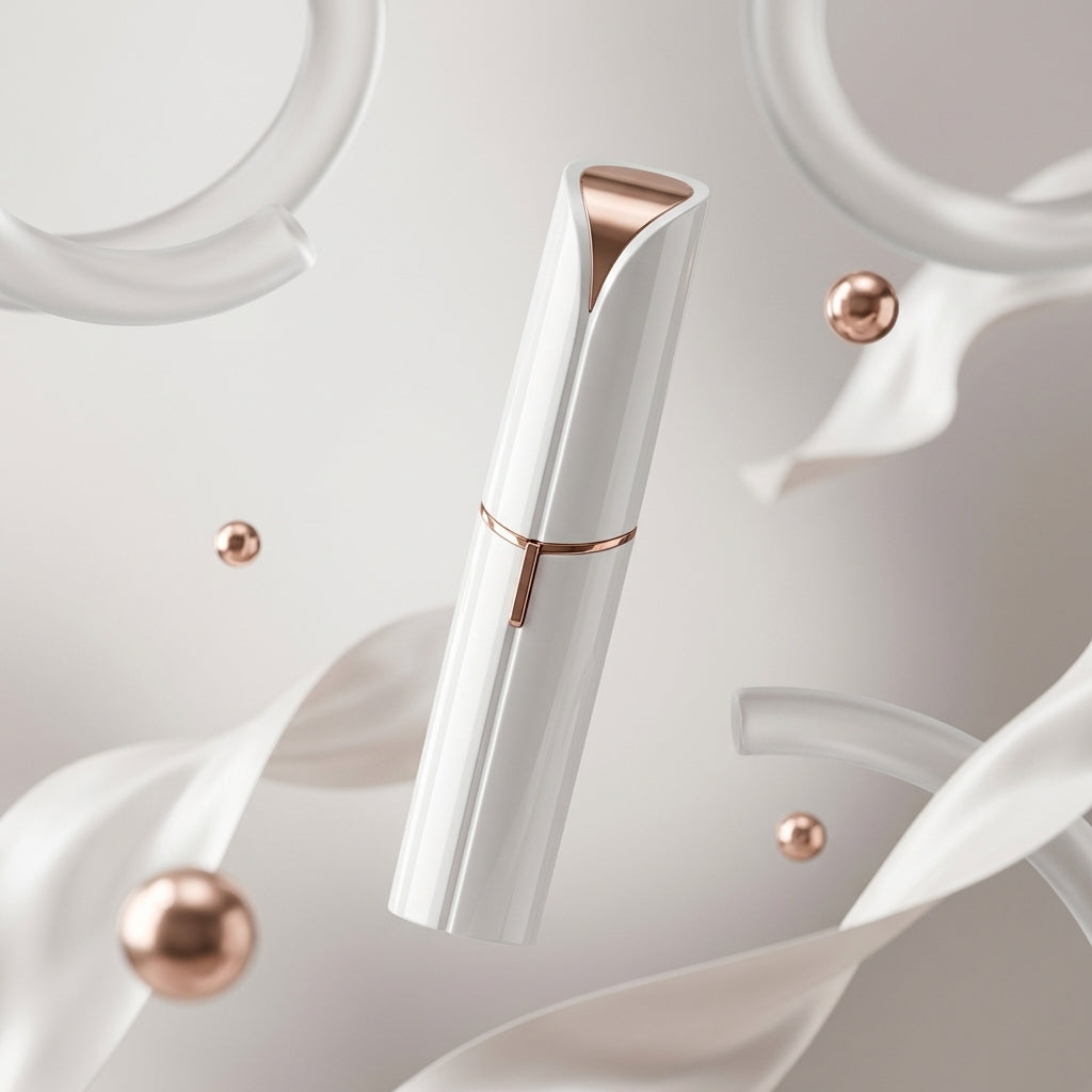 White and rose gold lipstick on a decorative background