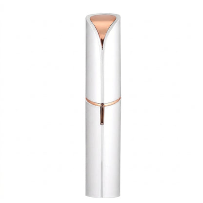 Silver and rose gold lip balm on a white background